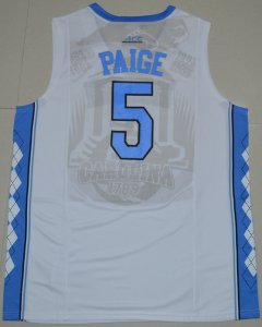 Maillot De Basket NCAA 2016 North Carolina Tar Heels Marcus Paige 5 College Basketball Blanc